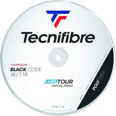 Tenisa raķešu stīgas Tecnifibre BLACK CODE 200m, 1.18mm, Melnā krāsa цена и информация | Товары для большого тенниса | 220.lv