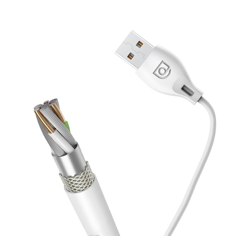 Dudao USB / Lightning data charging cable 2.4A 1m white (L4L 1m white) цена и информация | Savienotājkabeļi | 220.lv