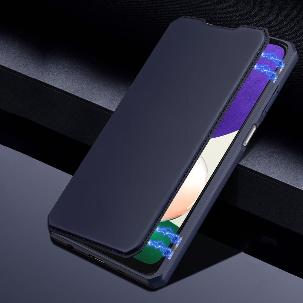 Dux Ducis Skin X Bookcase, piemērots Samsung Galaxy A22 5G, zils cena un informācija | Telefonu vāciņi, maciņi | 220.lv