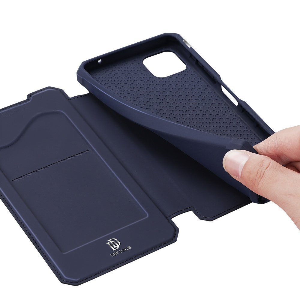 Dux Ducis Skin X Bookcase, piemērots Samsung Galaxy A22 5G, zils cena un informācija | Telefonu vāciņi, maciņi | 220.lv