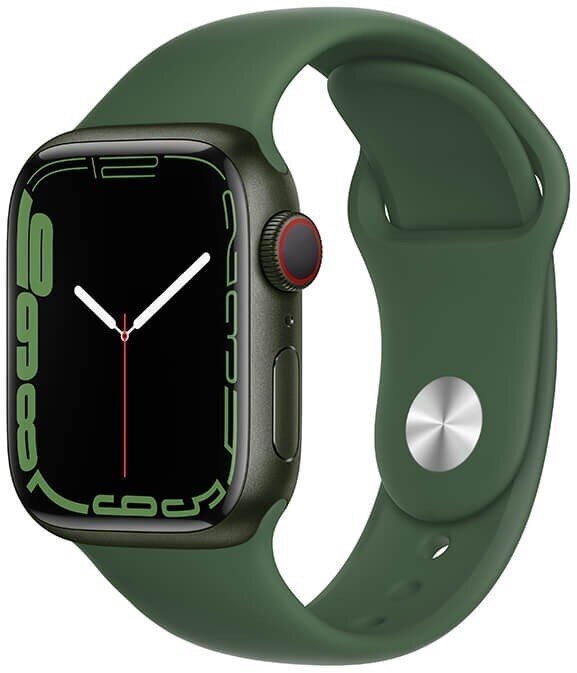 Viedpulkstenis Apple Watch Series 7 (GPS + Cellular LT, 41 mm) zaļš alumīnija korpuss ar Clover sportisko siksniņu cena un informācija | Viedpulksteņi (smartwatch) | 220.lv