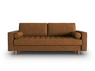 Trīsvietīgs mākslīgās ādas dīvāns Micadoni Home Gobi, brūns cena un informācija | Dīvāni | 220.lv
