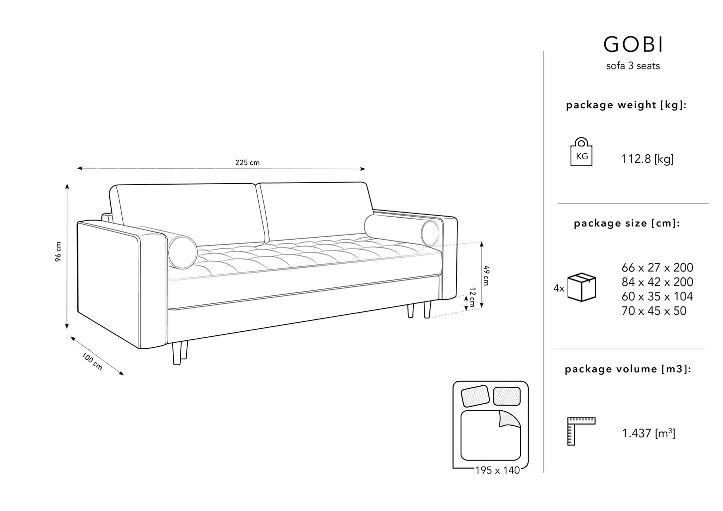Trīsvietīgs mākslīgās ādas dīvāns Micadoni Home Gobi, gaiši brūns цена и информация | Dīvāni | 220.lv