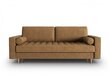 Trīsvietīgs mākslīgās ādas dīvāns Micadoni Home Gobi, gaiši brūns cena un informācija | Dīvāni | 220.lv