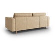 Trīsvietīgs mākslīgās ādas dīvāns Micadoni Home Gobi, smilškrāsas cena un informācija | Dīvāni | 220.lv