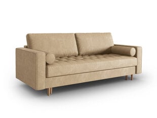 Trīsvietīgs mākslīgās ādas dīvāns Micadoni Home Gobi, smilškrāsas цена и информация | Диваны | 220.lv