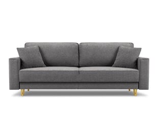 Trīsvietīgs dīvāns Micadoni Home Dunas, pelēks/zeltainas krāsas cena un informācija | Dīvāni | 220.lv