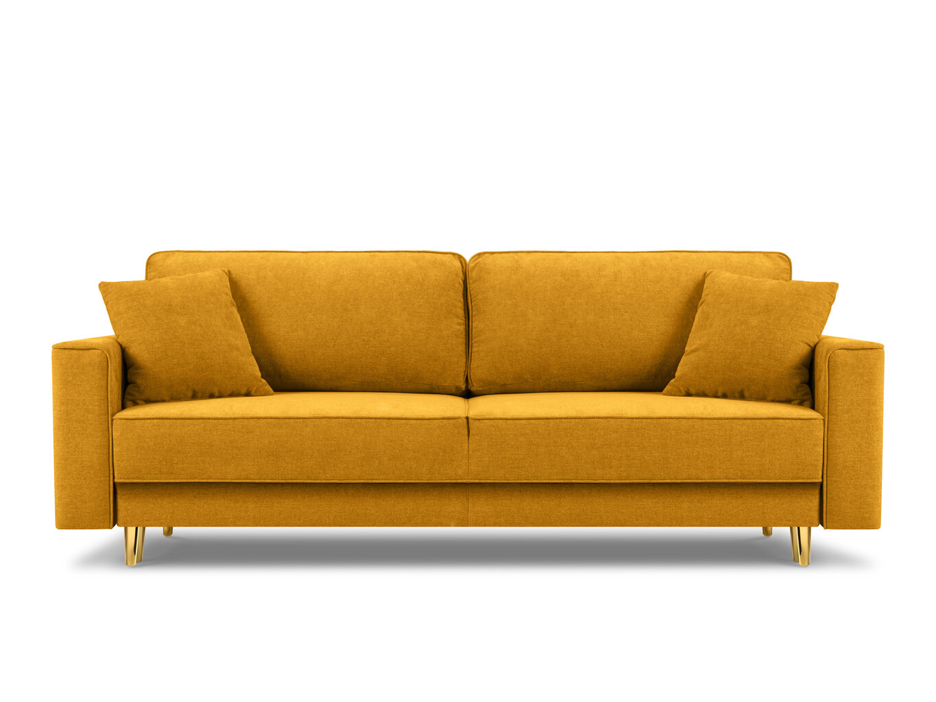 Trīsvietīgs dīvāns Micadoni Home Dunas, dzeltens/zeltainas krāsas cena un informācija | Dīvāni | 220.lv