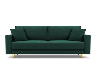 Trīsvietīgs dīvāns Micadoni Home Dunas, zaļš/zeltainas krāsas cena un informācija | Dīvāni | 220.lv