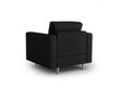 Mākslīgās ādas krēsls Micadoni Home Gobi, melns cena un informācija | Atpūtas krēsli | 220.lv