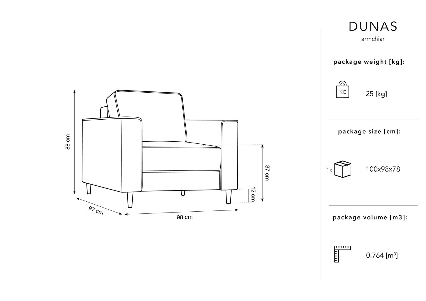 Krēsls Micadoni Home Dunas, tumši zils/zelta krāsas цена и информация | Atpūtas krēsli | 220.lv