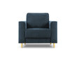 Krēsls Micadoni Home Dunas, tumši zils/zelta krāsas cena un informācija | Atpūtas krēsli | 220.lv