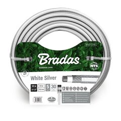 Шланг для полива садовый 5 слоев Bradas NTS WHITE SILVER 1/2", 50 м цена и информация | Оборудование для полива | 220.lv