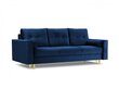 Trīsvietīgs velūra dīvāns Micadoni Home Leona, zils/zeltainas krāsas цена и информация | Dīvāni | 220.lv