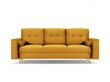 Trīsvietīgs velūra dīvāns Micadoni Home Leona, dzeltens/zeltainas krāsas cena un informācija | Dīvāni | 220.lv