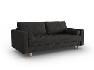 Trīsvietīgs dīvāns Micadoni Home Gobi, melns cena un informācija | Dīvāni | 220.lv
