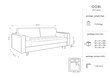 Trīsvietīgs dīvāns Micadoni Home Gobi, smilškrāsas cena un informācija | Dīvāni | 220.lv