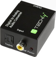 Audio signāla pārveidotājs Techly Toslink SPDIF koaksiālais uz analogo RCA L / R цена и информация | Адаптеры и USB разветвители | 220.lv