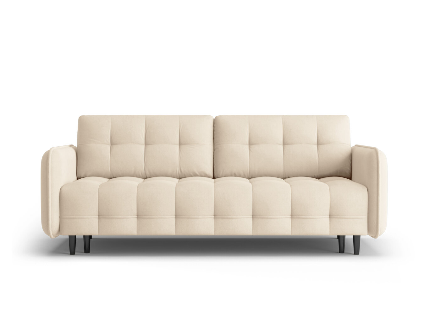 Trīsvietīgs dīvāns Micadoni Home Scaleta, smilškrāsas/melns cena un informācija | Dīvāni | 220.lv
