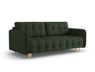 Trīsvietīgs dīvāns Micadoni Home Scaleta, tumši zaļš/zeltainas krāsas cena un informācija | Dīvāni | 220.lv