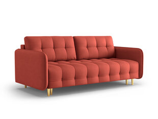Trīsvietīgs dīvāns Micadoni Home Scaleta, sarkans/zeltainas krāsas cena un informācija | Dīvāni | 220.lv