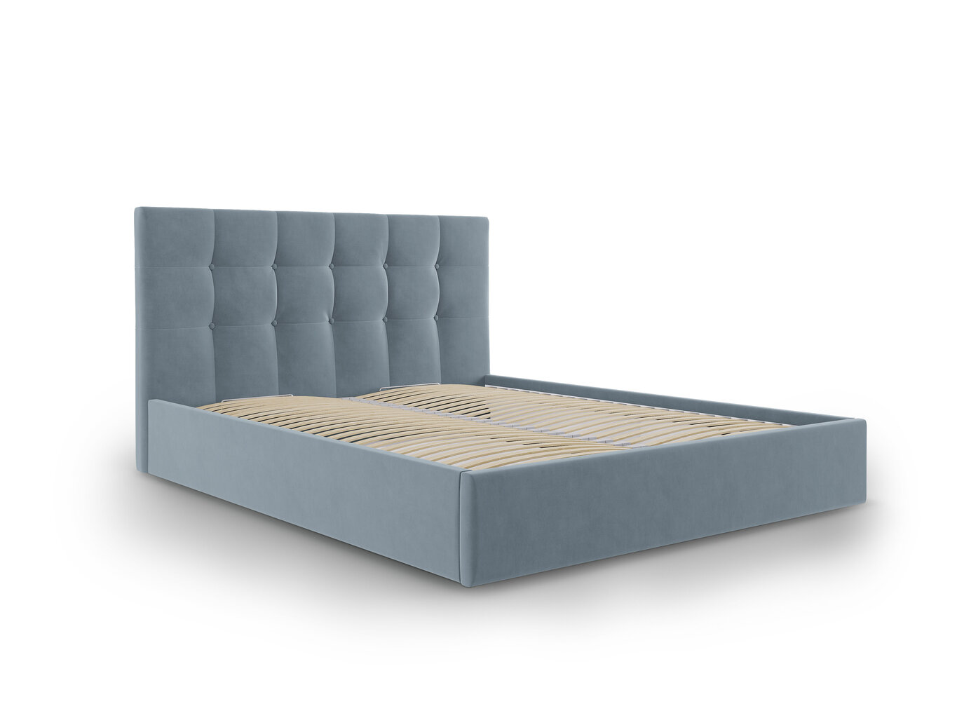 Velūra gulta Micadoni Home Phaedra 180x200 cm, gaiši zila cena un informācija | Gultas | 220.lv