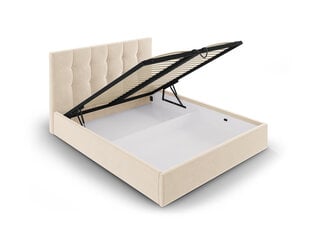 Velūra gulta Micadoni Home Phaedra 180x200 cm, smilškrāsas cena un informācija | Gultas | 220.lv