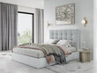 Velūra gulta Micadoni Home Phaedra 160x200 cm, gaiši pelēka цена и информация | Gultas | 220.lv