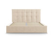 Velūra gulta Micadoni Home Phaedra 160x200 cm, smilškrāsas cena un informācija | Gultas | 220.lv