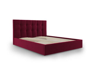 Velūra gulta Micadoni Home Phaedra 140x200 cm, tumsi sarkana cena un informācija | Gultas | 220.lv