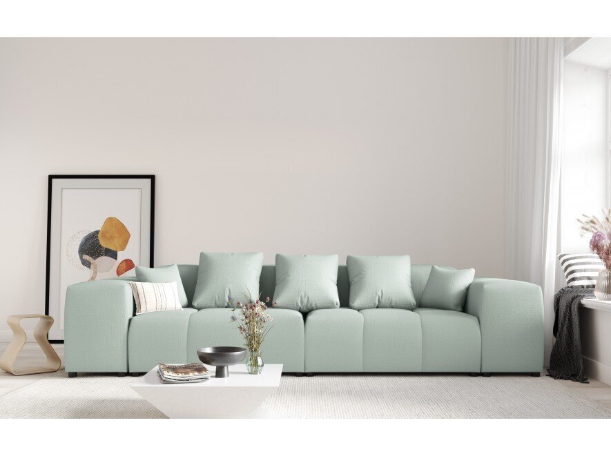 Trīsvietīgs dīvāns Micadoni Home Margo, gaiši zaļš cena un informācija | Dīvāni | 220.lv
