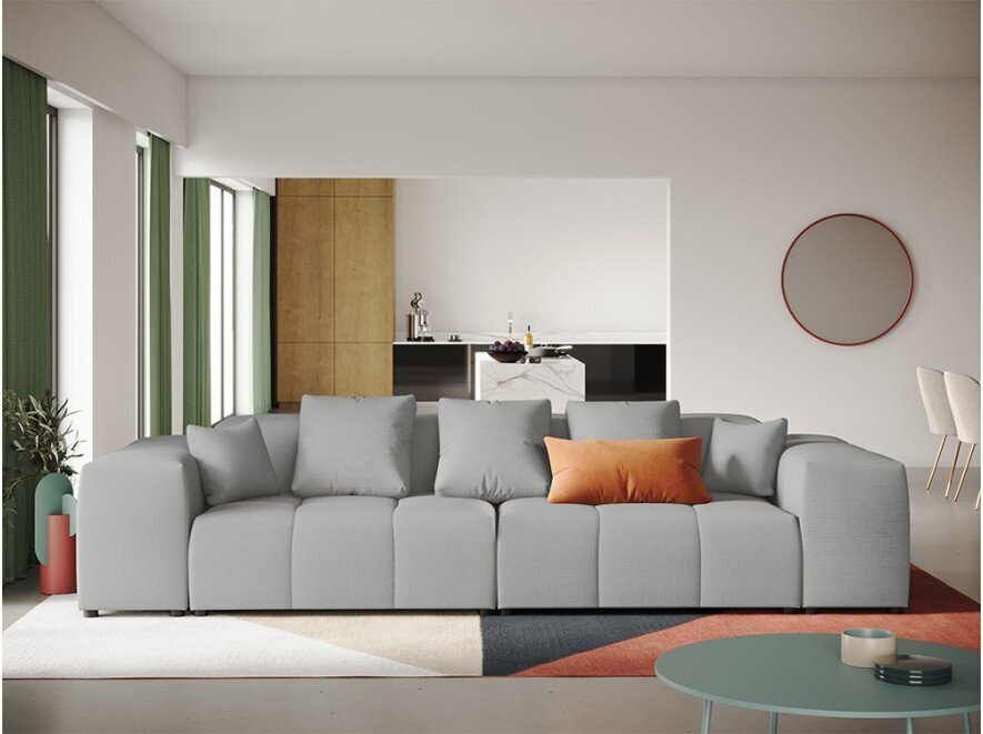 Trīsvietīgs dīvāns Micadoni Home Margo, gaiši pelēks cena un informācija | Dīvāni | 220.lv