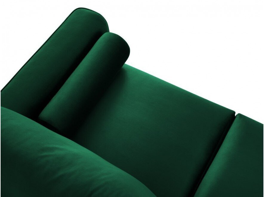 Trīsvietīgs velūra dīvāns Micadoni Home Leona, tumši zaļš/melns цена и информация | Dīvāni | 220.lv