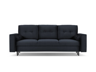 Trīsvietīgs velūra dīvāns Micadoni Home Leona, tumši zils/melns cena un informācija | Dīvāni | 220.lv