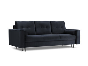Trīsvietīgs velūra dīvāns Micadoni Home Leona, tumši zils/melns cena un informācija | Dīvāni | 220.lv