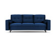 Trīsvietīgs velūra dīvāns Micadoni Home Leona, zils/melns cena un informācija | Dīvāni | 220.lv