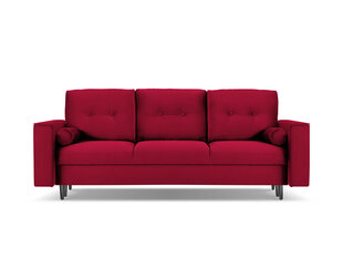 Trīsvietīgs velūra dīvāns Micadoni Home Leona, sarkans/melns cena un informācija | Dīvāni | 220.lv