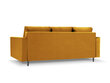 Trīsvietīgs velūra dīvāns Micadoni Home Leona, dzeltens/melns cena un informācija | Dīvāni | 220.lv