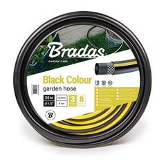 Шланг для полива садовый Bradas BLACK COLOUR 1/2" - 30 м цена и информация | Оборудование для полива | 220.lv