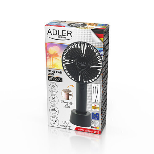 Rokas ventilators Adler AD 7331b Mini USB цена и информация | Ventilatori | 220.lv