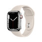 Viedpulkstenis Apple Watch Series 7 (GPS + Cellular LV, 41mm) Silver nerūsējošā tērauda korpuss ar Starlight sporta siksniņu цена и информация | Viedpulksteņi (smartwatch) | 220.lv