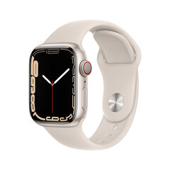 Apple Watch Series 7 45mm Starlight Aluminum/Starlight Sport Band цена и информация | Смарт-часы (smartwatch) | 220.lv