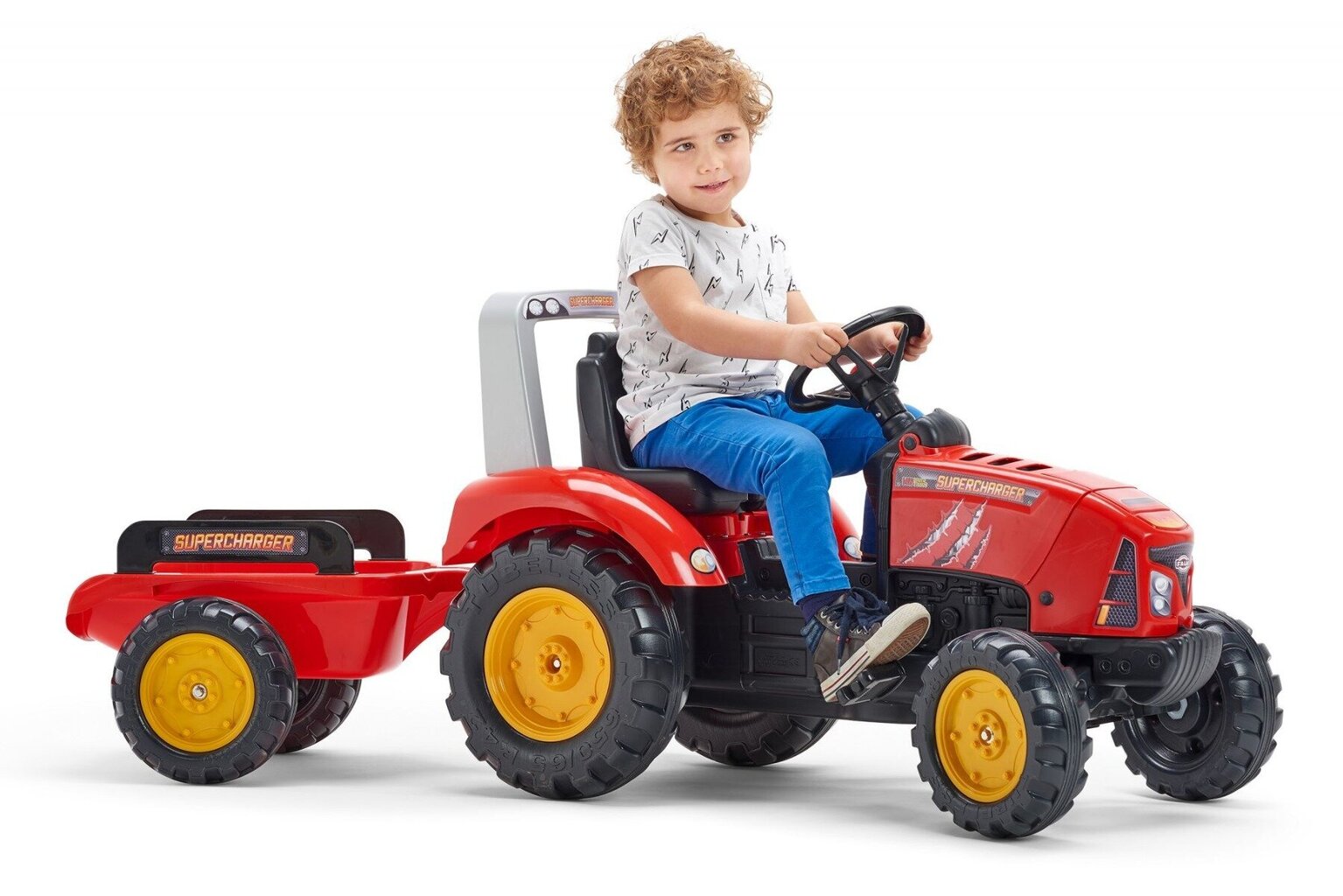 Falk Pedāļa Supercharger traktors ar piekabi cena un informācija | Spēles brīvā dabā | 220.lv