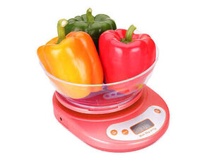 Электронные кухонные весы с чашей, красные цена и информация | Кухонные весы | 220.lv