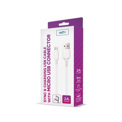 Setty cable USB - microUSB 1,0 m 2A white NEW цена и информация | Кабели для телефонов | 220.lv