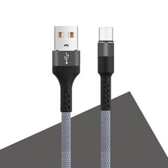 Maxlife MXUC-01 kabelis USB - microUSB 1,0 m 2A, pelēks neilons cena un informācija | Savienotājkabeļi | 220.lv