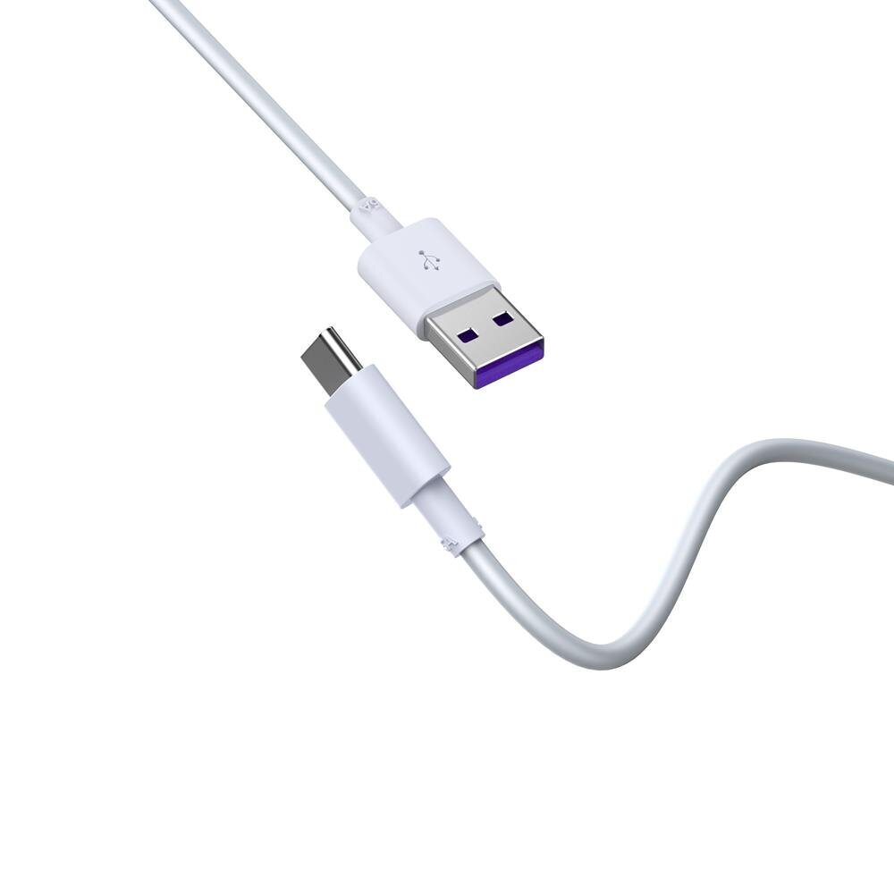 Devia kabelis Shark USB - USB-C 1,5 m 5A, balts cena un informācija | Savienotājkabeļi | 220.lv