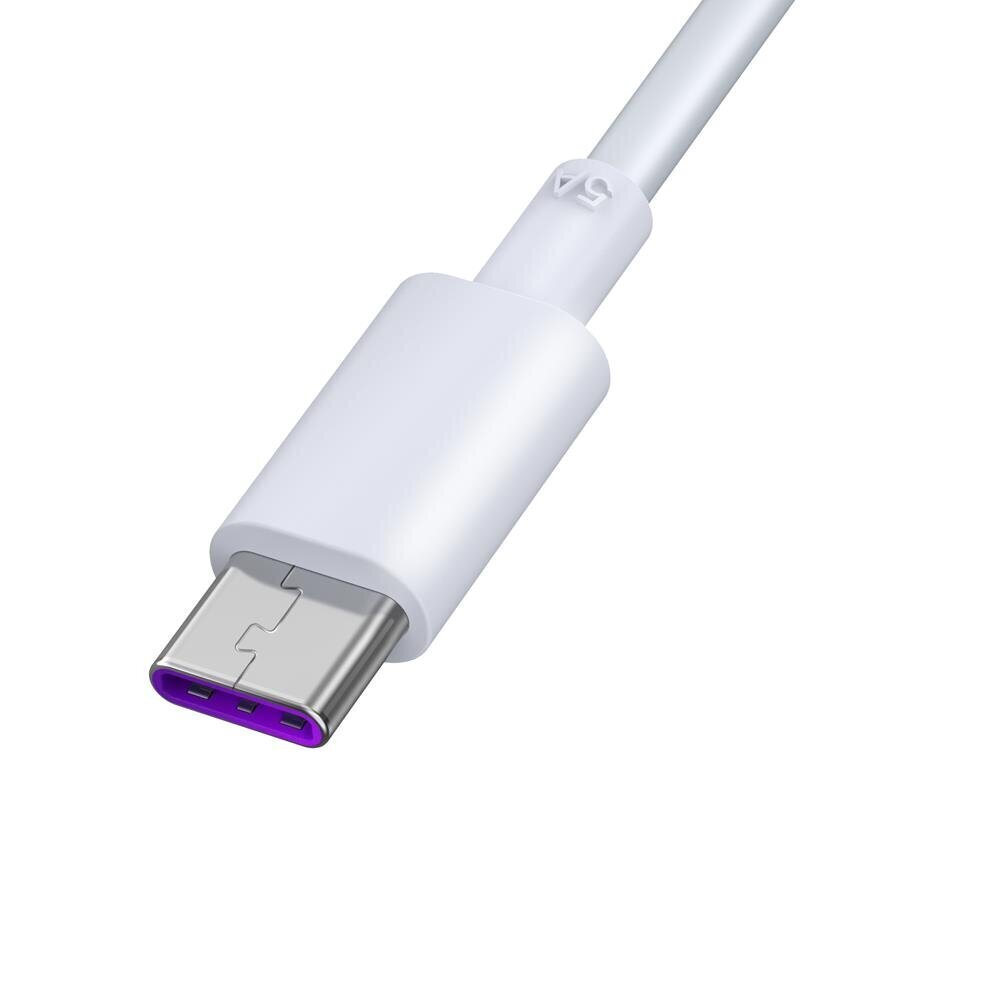 Devia kabelis Shark USB - USB-C 1,5 m 5A, balts cena un informācija | Savienotājkabeļi | 220.lv