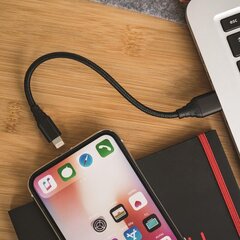 Кабель Forever Core MFI USB - Lightning 0,2 м 2,4А, черный цена и информация | Кабели для телефонов | 220.lv