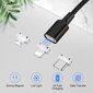 Forever Core 3in1 magnētiskais kabelis USB - Lightning + USB-C + microUSB 1,0 m, melns 20W cena un informācija | Savienotājkabeļi | 220.lv